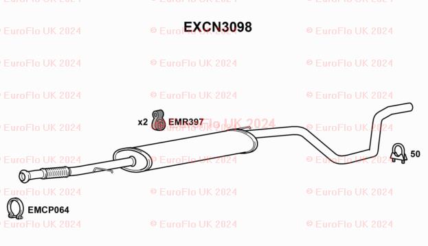 Euroflo EXKA2004 Exhaust Front Pipe 3 year warranty by Motexo 